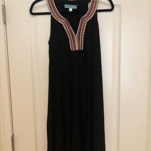 Black V-neck tank top dress
